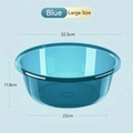 Large transparent blue plastic wash basin with dimensions 32.5cm diameter for home use - Large / Transparent Blue