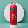 Christmas themed elk antler insulated cup in red and green 304 stainless steel - 450ml / Red