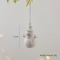 Miniature white ceramic snowman ornament for Christmas tree with silver hanging rope - Christmas Snowman F