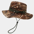 Detail of camouflage boonie hat with adjustable chin strap and breathable side vents - M (56-58cm) / Brown Tan Jungle Camouflage (14#)