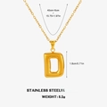 Collana con ciondolo lettera D dorata stile palloncino in acciaio inossidabile da donna - Lettera D