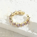 Minimalist 14K gold plated ear cuff with purple marquise-cut zircon stones - Purple Waterdrop Zircon