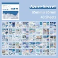 Set di adesivi paesaggio cielo blu con 40 decalcomanie decorative estetiche - 2 Segreto azzurro
