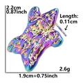 Rainbow star earring dimension chart showing 2.2cm height and 1.9cm width on white background - Hammered Star-Rainbow