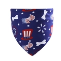 Patriotic USA flag themed pet bandana in blue with Uncle Sam hat and stars pattern - Independence Day Elements (New Style 1)