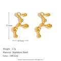 Orecchini a costellazione in acciaio inossidabile placcati oro 18K con stella e gemma - Vergine