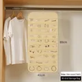 Beige 80-pocket double-sided non-woven jewelry organizer hanging bag, 80x40cm size - 80 Pockets / Beige