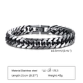 Herren Cuban-Gliederkette aus schwarzem Edelstahl 10,5mm breit mit Faltverschluss - 10.5mm*21cm / Schwarz