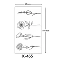 Waterproof tattoo sticker with four floral line art designs and model number K-465 - K-465-Four Flowers