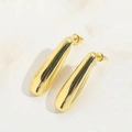 Minimalist polished golden drop earrings with sleek modern waterdrop design for women - Gold Smooth Teardrop Style