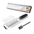 Multifunctional 18/8 stainless steel cheese grater with black handle and brush - Color Box / Black