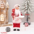 50cm Kerstman-chef pop in rood geruit kostuum voor sfeervolle kerstdecoratie - Staand 50cm (YJ29063)