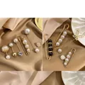 10-piece gold alloy brooch set with pearls and rhinestones for summer fashion - Natural Elegance Style (A20-15)