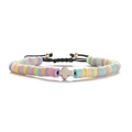 Bohemian 6mm colorful heishi bead bracelet with cross pendant and adjustable black cord - Woven Style / Color 13