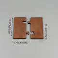 Detailed view of interlocked walnut wooden puzzle coasters with 0.8cm thickness dimensions - Rectangular 2-Piece Set