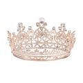 Elegante tiara in oro rosa con strass in cristallo scintillante per acconciatura da sposa - Base Oro Rosa Bianco Zircone