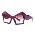 Gafas de sol geométricas moradas con lentes degradadas para un estilo moderno y audaz - Púrpura Degradado Rosa