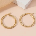 Orecchini a cerchio intrecciati dorati in acciaio inossidabile con design a spirale - Oro