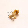 Orecchino a perno coda di balena placcato oro 18K con zirconi e retro piatto - 1# (Coda di Balena) / Oro