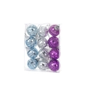 Set de 12 bolas de discoteca de espejo en azul, plata y violeta para decoración de fiesta - 3CM Redondo-Colores Mezclados (Set de 12)