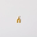Golden horseshoe pendant with fine vertical stripes and birthstone zircon inlay - Rainbow Pendant