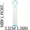 Detailed dimension guide for white cotton ribbon strap with spring hook and blue D-ring - No.5 Off-white/Light Blue Buckle (19cm)