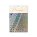 Holographic silver butterfly nail art stickers with laser finish on a white card - 2291-Holographic Silver