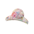 Shell-shaped hair claw clip with colorful marble pattern and glossy acetate finish - Multicolored Shell 10.5cm