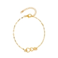 Cavigliera bohémien in oro con catena a graffetta e tre cuori intrecciati eleganti - Quattro Cuori Oro KC