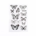 Vintage transparent silicone stamp set featuring 11 detailed butterfly designs for DIY - Butterfly