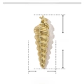 Golden spiral conch seashell pendant made of copper with 31mm height measurements - Long Spiral Shell