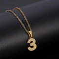 Minimalist golden number 3 lucky pendant necklace with a fine chain for women - Number 3