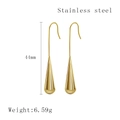 Orecchini a goccia in acciaio inossidabile dorato lucido 44mm stile moderno - Corto 44mm