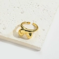 Anello aperto a goccia d'acqua placcato oro 14K con design a spirale fluida - Stile Onda Incrociata