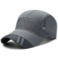 Dark grey quick-dry mesh baseball cap with triple-stripe detail on the brim - Adjustable / Dark Gray