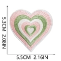 Detailed view of a multi-colored heart embroidery patch with size dimensions 5.5cm x 5.3cm - Gradient Heart (C3XL-09-08)