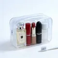 Transparent PVC waterproof toiletry bag with white nylon zipper for travel storage - 20 Wire Small 17*5*11.5 / White