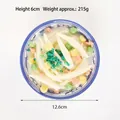 Modello realistico di ciotola di noodle artificiali con piatto in ceramica blu - Gnocchetti di Pasta