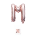 16-inch rose gold letter M foil balloon with retail card packaging for birthday party decor - 16" / Rose Gold Letter M (With Backing Card)