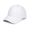 Classic white cotton baseball cap with pre-curved brim and six-panel structure - White