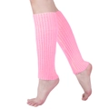 Pink ribbed knit leg warmers for women in bright neon color for JK style outfits - Pink