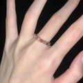 Adjustable rose gold rainbow gemstone ring with colorful zircon stones for women - Rose Gold Colorful Zircon Stacking Ring