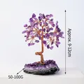 Handmade amethyst crystal money tree with gold wire branches and quartz cluster base - Amethyst Cluster Base Amethyst Tree