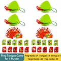 Kikkermasker bordspelset voor 4 spelers met tongblazers en kaarten met insecten - Set voor 4 Spelers (4 Maskers + 4 Tongen + 40 Kaarten) OPP-zak