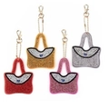 Sparkly rhinestone handbag keychains in red, gold, pink, and silver with metal clasps - QC027 Handbags (4pcs) Double-sided
