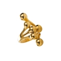 Detailed close-up of 18k gold plated ring featuring creative crossed spherical ball clusters - Ball Style