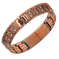 Antique bronze magnetic bracelet with engraved Lord's Prayer and cross design - Cross Logo Ancient Copper (23.5x1.5cm)