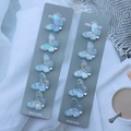 Vibrant gradient blue butterfly hair clips made of resin, 10-piece set on cards - 4# Large Butterfly Hair Clips - 10Pcs Set