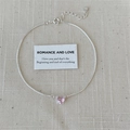 Elegante bracciale in argento sterling S925 con una pietra di zircone rosa a forma di cuore - 1 Pezzo / Rosa Chiaro