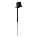 Black dual-ended eyebrow brush with plastic bristles and long metal pointed tail - Steel Pin Brow Brush Black